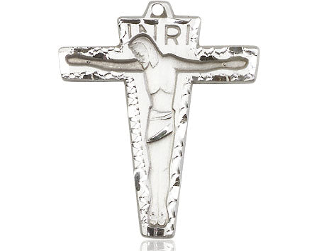 Sterling Silver Primative Crucifix Pendant on Sterling Silver Chain - Unique Catholic Gifts