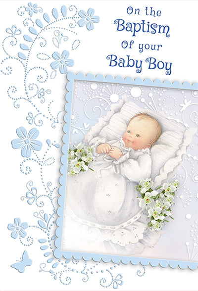 On the Baptism of Your Baby Boy Greeting Card - Unique Catholic Gifts