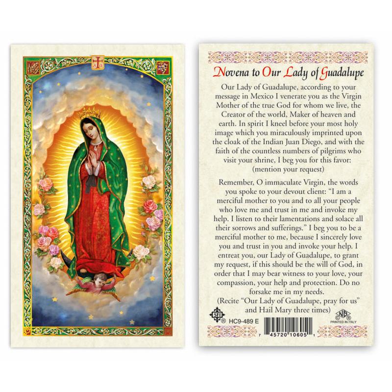 Novena to Our Lady of Guadalupe Novena Holy Card (Plastic Covered ...