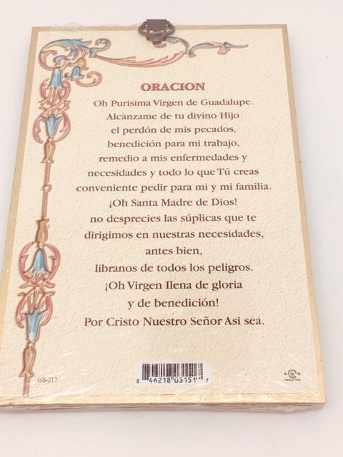 Placa de Mosaico de Lámina de Oro de Nuestra Señora de Guadalupe (4"x 6") - Unique Catholic Gifts