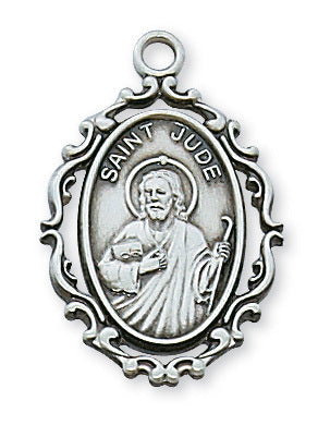 Saint Jude Sterling Silver Medal 1"(L621JU) - Unique Catholic Gifts