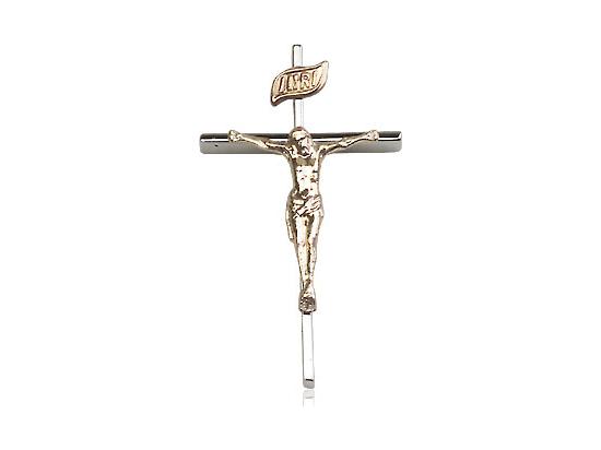 Sterling Silver and Gold Filled Two Tone Crucifix (1") - Unique Catholic Gifts
