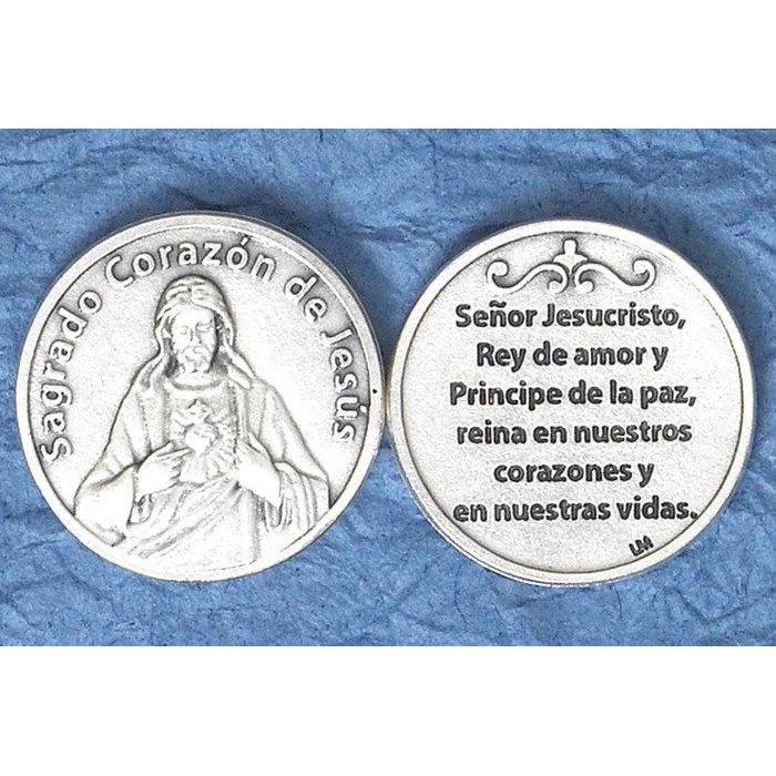 Sagrado Corazon de Jesus Moneda para el Bolsillo. Hecho en Italia - Unique Catholic Gifts