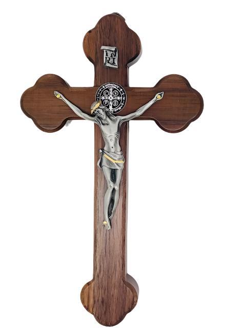 Saint Benedict Wall Crucifix (8") - Unique Catholic Gifts