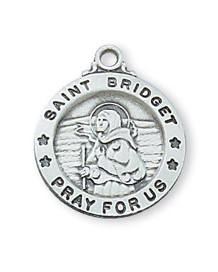 St. Bridget Medal Sterling Silver 5/8" - Unique Catholic Gifts