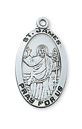 St. James Sterling Silver Medal 1-1/8" - Unique Catholic Gifts