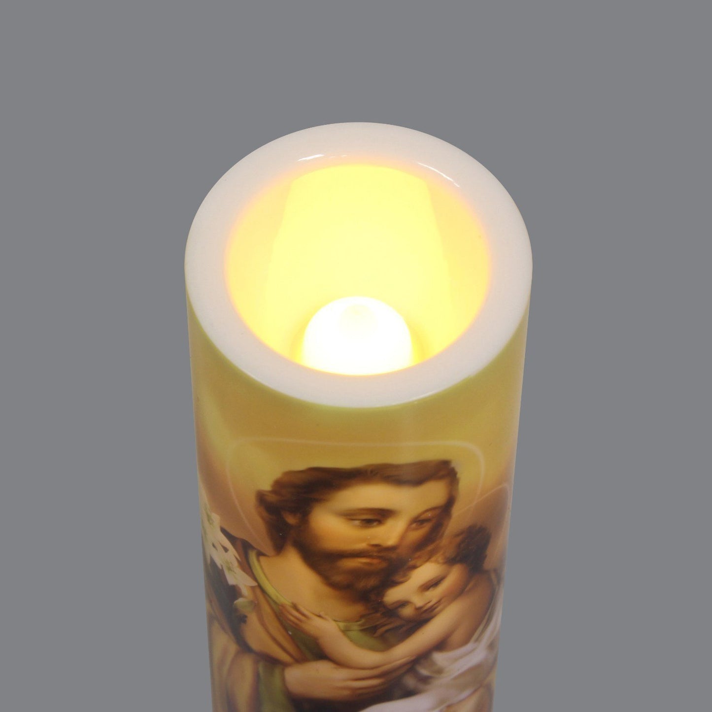 St. Joseph LED Candle with Timer - Unique Catholic Gifts
