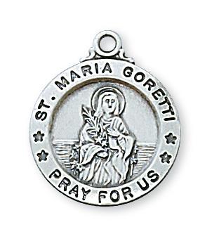 St. Maria Goretti Sterling Silver Medal (5/8