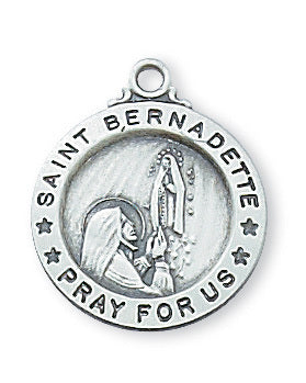 St Bernadette Sterling Silver Medal 5/8
