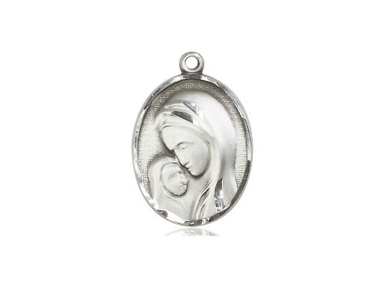 Sterling Silver Madonna and Child Medal (3/4") - Unique Catholic Gifts