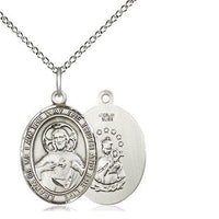 Sterling Silver Scapular Medal (3/4") with chain - Unique Catholic Gifts