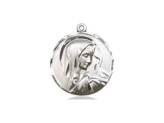 Sterling Silver Sorrowful Mother Medal (3/4") - Unique Catholic Gifts