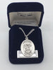 Sterling Silver St. Michael the Archangel Police Badge Medal 7/8" with 24" chain - Unique Catholic Gifts