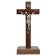 Walnut Standing Crucifix (10") - Unique Catholic Gifts