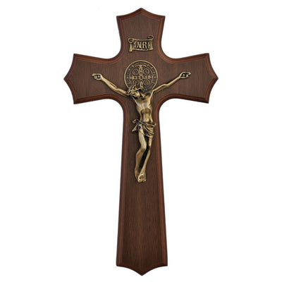 Wood St. Benedict Wall Crucifix 10