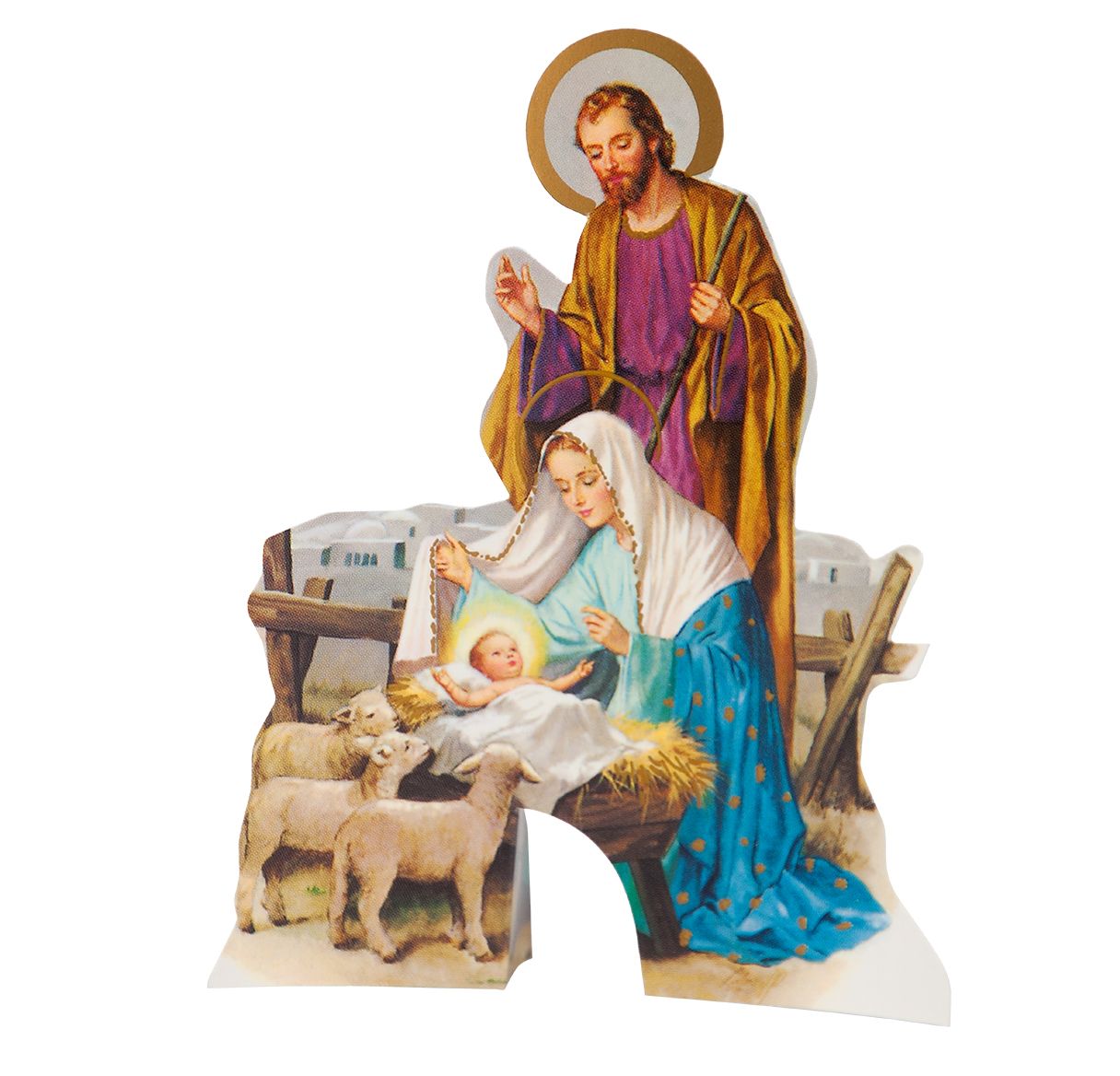Holy Family with lambs - Christmas Statuettes - Unique Catholic Gifts