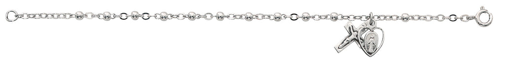 (911L)  6 1/2" All Sterling Bracelet - Unique Catholic Gifts