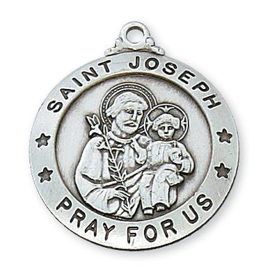 (L575JS) Sterling Silver St. Joseph Medal 24
