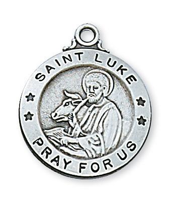Sterling Silver St. Luke Medal 3/4" (L600LK) - Unique Catholic Gifts