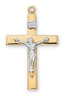 18K Gold over Sterling Silver Crucifix  (1 1/4