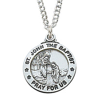 (L600jbt) Sterling Silver St. John the Baptist 20" Chain - Unique Catholic Gifts