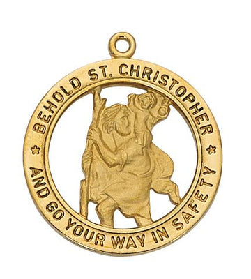 Gold over Sterling Silver St Christopher Medal (1