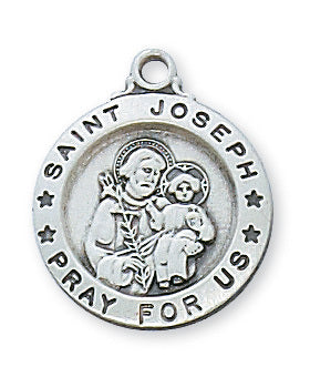 (L700JS) Sterling Silver SML St. Joseph Medal 18