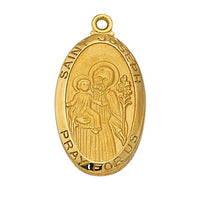 (J550JS) Gold/Sterling Silver St. Joseph Medal 24" - Unique Catholic Gifts