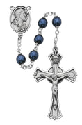 (593df) 7mm Blue Metallic Rosary - Unique Catholic Gifts