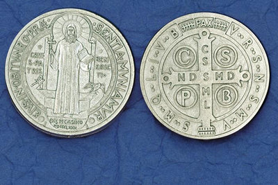 St. Benedict Italian Pocket Token Coin 1 1/8