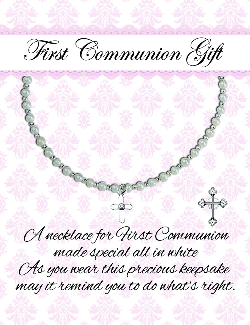 Sterling Silver First Communion Cross Necklace - Unique Catholic Gifts