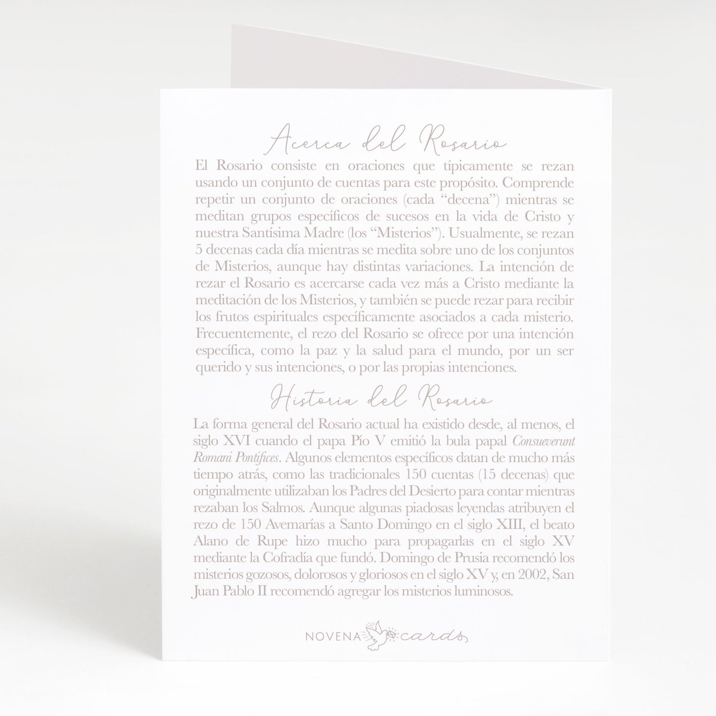 Tarjeta Rece un Rosario por Tu - Lilios - Unique Catholic Gifts