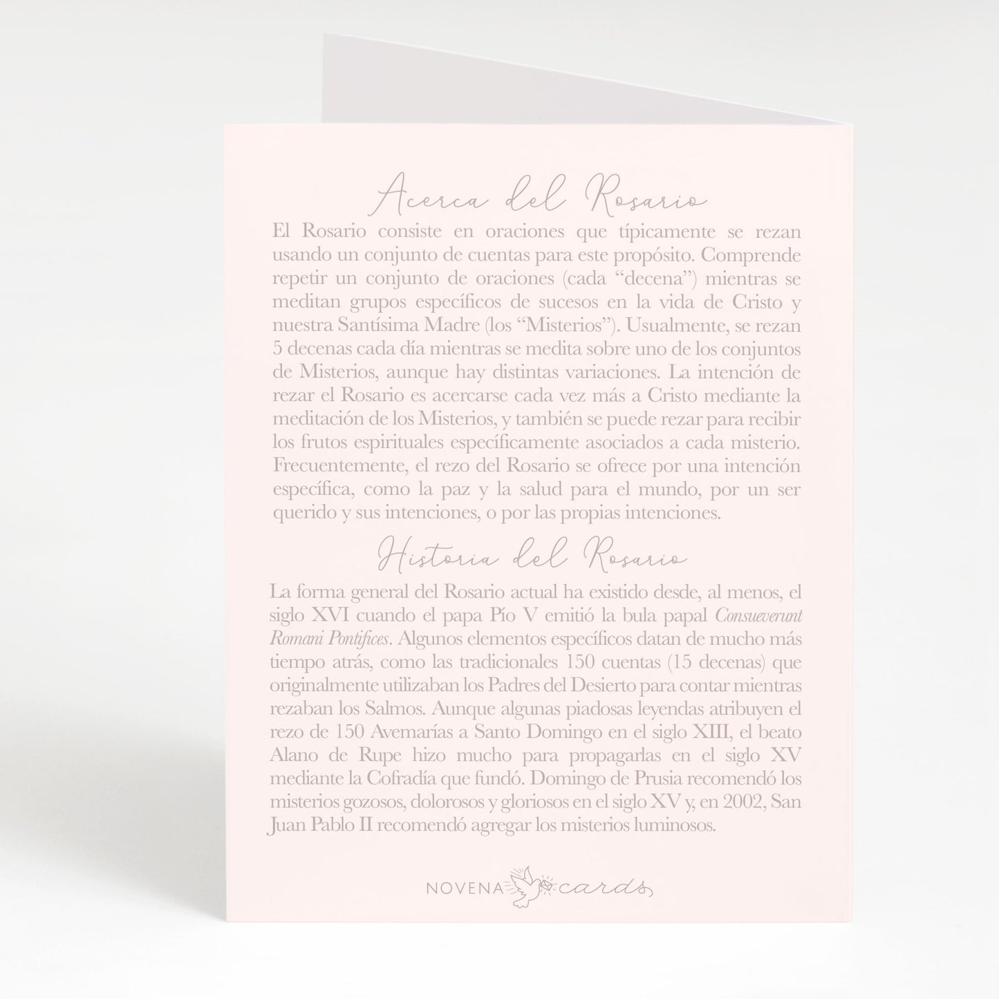 Tarjeta Rece un Rosario por Tu - Ranúnculos Rosa - Unique Catholic Gifts