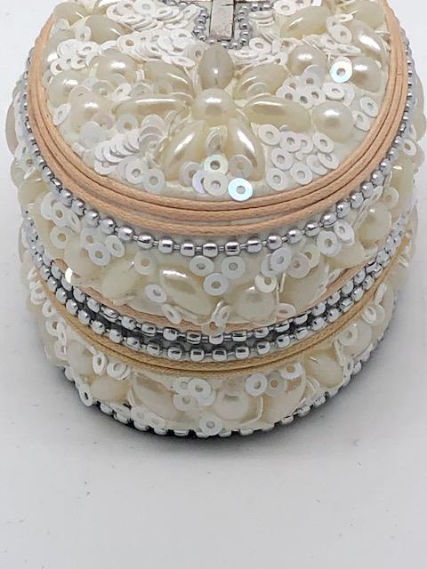 Pearl and Cross Rosary Box (Oval) - Unique Catholic Gifts