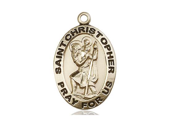 St Christopher Gold (1 x 5/8") with 24" chain - Unique Catholic Gifts