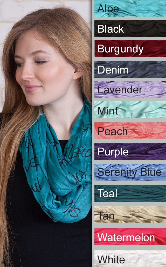 Hail Mary Infinity Inspirational Scarf (Black) - Unique Catholic Gifts