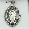 Silver Miraculous Medal 1" with an antique look and chain 18" - Unique Catholic Gifts