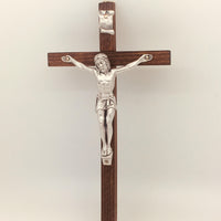 Slim-line wood Crucifix made in Italy (8") - Unique Catholic Gifts