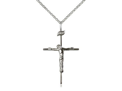 Crucifix Medal on a Sterling Silver Chain