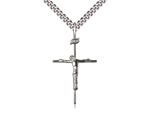 Crucifix Medal on a Sterling Silver Chain