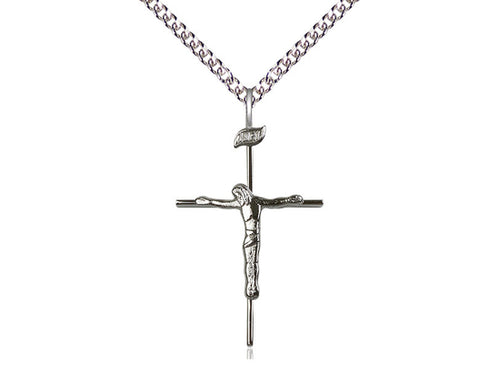 Crucifix Medal on a Sterling Silver Chain