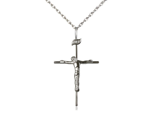 Crucifix Medal on a Sterling Silver Chain