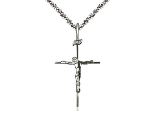 Crucifix Medal on a Sterling Silver Chain