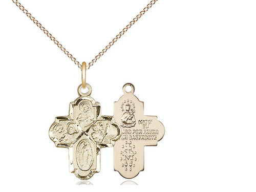 14kt Gold Filled 4-Way Pendant on a Gold Filled Chain