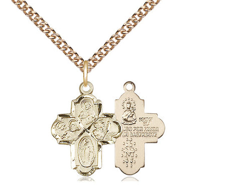 14kt Gold Filled 4-Way Pendant on a Gold Filled Chain