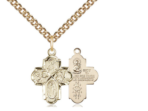 14kt Gold Filled 4-Way Pendant on a Gold Filled Chain