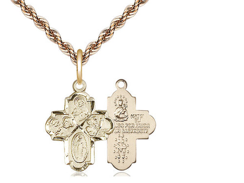 14kt Gold Filled 4-Way Pendant on a Gold Filled Chain