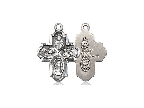 Sterling Silver 4-Way Pendant on a Sterling Silver Chain