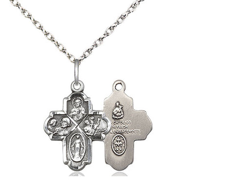 Sterling Silver 4-Way Pendant on a Sterling Silver Chain