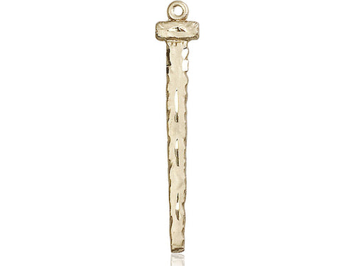 14kt Gold Filled Nail Pendant on a 24-Inch Gold Plate Heavy Curb Chain